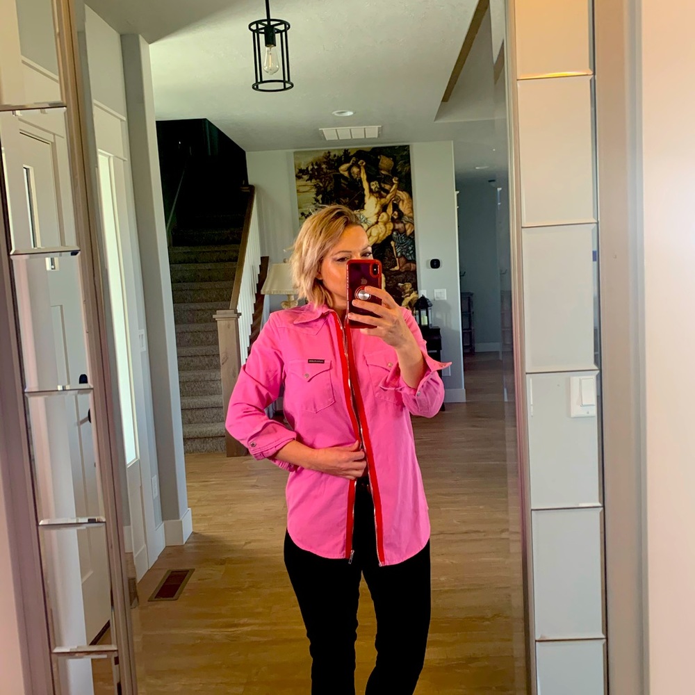 Pink Jean Jacket Shirt